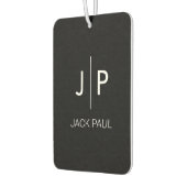 Monogram Custom Schwarz-weiß stylish modern klassi Autolufterfrischer (Links)