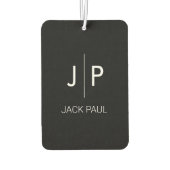Monogram Custom Schwarz-weiß stylish modern klassi Autolufterfrischer (Rückseite)
