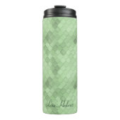 Monogram Custom Text Green Soft bunt diagonal Thermosbecher (Vorderseite)