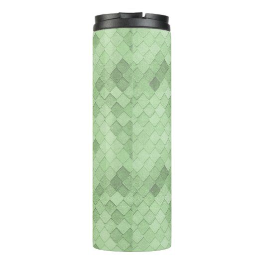 Monogram Custom Text Green Soft bunt diagonal Thermosbecher (Rückseite)