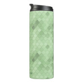 Monogram Custom Text Green Soft bunt diagonal Thermosbecher (Nach rechts gedreht)