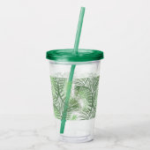 Monogram Custom Tropical Palm Blätter Acryltrinkbecher (Rückseite)