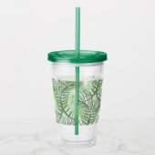 Monogram Custom Tropical Palm Blätter Acryltrinkbecher (Rechts)