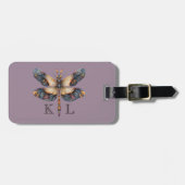 Monogram Customizing Personal Info Dragonfly Gepäckanhänger (Vorderseite horizontal)