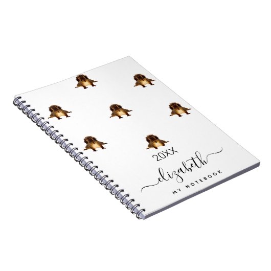 Monogram cute animal wildlife script notizblock (Rechte Seite)