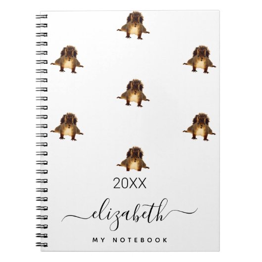 Monogram cute animal wildlife script notizblock (Vorderseite)