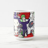 Monogram cute cartoon drawing colorful birthday kaffeetasse (Mittel)