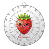 Monogram cute strawberry kawaii dartscheibe (vorne)