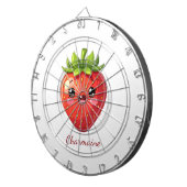 Monogram cute strawberry kawaii dartscheibe (Vorderseite rechts)