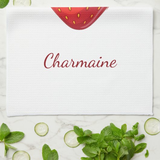 Monogram cute strawberry kawaii geschirrtuch (Gefaltet)