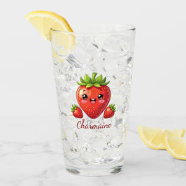 Monogram cute strawberry kawaii glas