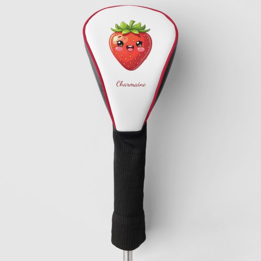 Monogram cute strawberry kawaii golf headcover (Vorderseite)