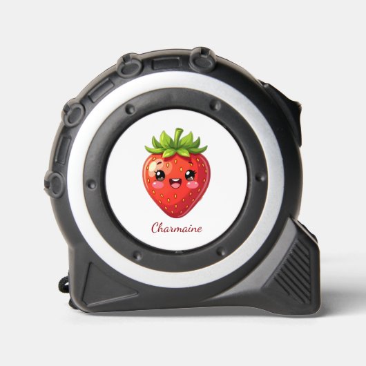 Monogram cute strawberry kawaii maßband (Vorderseite)