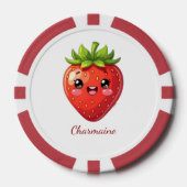 Monogram cute strawberry kawaii pokerchips (Vorderseite)