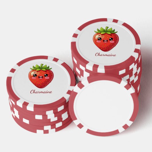 Monogram cute strawberry kawaii pokerchips (Stapel)