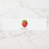 Monogram cute strawberry kawaii wasserflaschenetikett (Einzelnes Label)