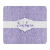 Monogram-Cutting-Board lila Glitzer Schneidebrett (Vorderseite)