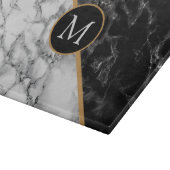 Monogram Cutting Board Schwarz-weißer Marmorstein Schneidebrett (Ecke)
