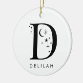 Monogram D Celestie Name Keramik Ornament (Links)