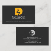 Monogram D, Electrician Contractor Visitenkarte (Vorne/Hinten)