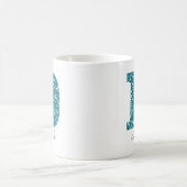 Monogram D, Funkelnd Aquamariner Glitzer Kaffeetasse (Mittel)