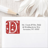 Monogram D Hearts Red White Wedors - Rückgabe der  (Insitu)