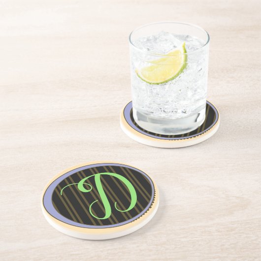 Monogram D Sandstone Untersetzer (Seite)