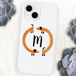 Monogram Dachshund Sausage Dog Case-Mate iPhone 14 Hülle