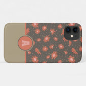 Monogram Daisies Coral Pink Floral Muster Case-Mate iPhone Hülle (Rückseite (Horizontal))