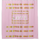 Monogram Daisy Blume Liebe Duschvorhang (Vorderseite)