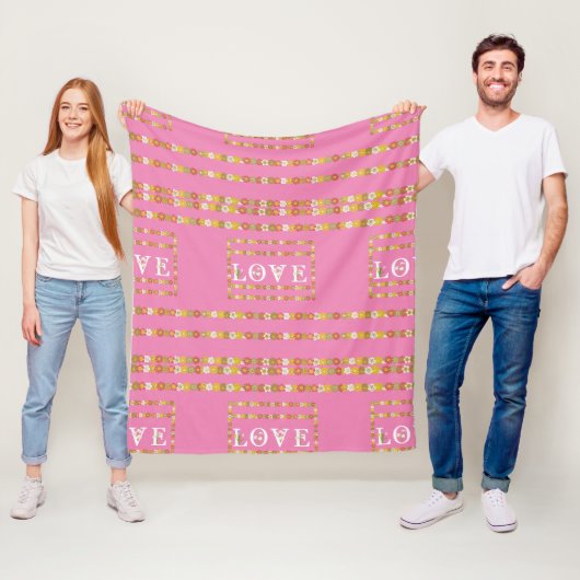 Monogram Daisy Floral Liebe Fleecedecke (Beispiel)