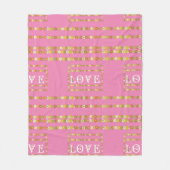 Monogram Daisy Floral Liebe Fleecedecke (Vorderseite)