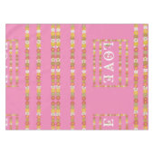 Monogram Daisy Floral Liebe Pink Tischdecke (Vorderseite (Horizontal))