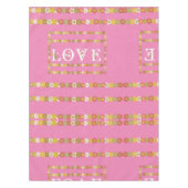 Monogram Daisy Floral Liebe Pink Tischdecke (Vorderseite)