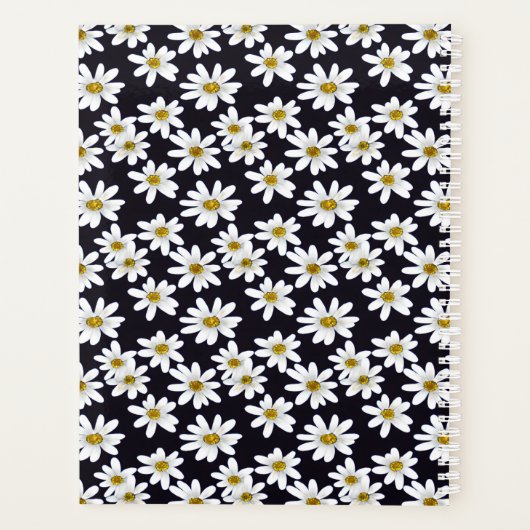 Monogram Daisy Floral Pattern Planer (Rückseite)
