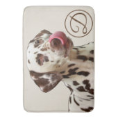 Monogram Dalmatiner Dog Tan Brown Elegant Badematte (Vorderseite Vertikal)