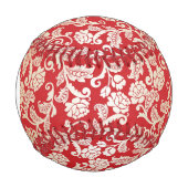 Monogram Damask Blumenmuster Baseball (Vorderseite)