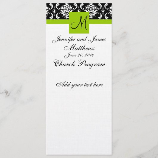 Monogram Damask Green Programm (Vorderseite)