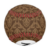 Monogram Damask Hintergrund 2 Baseball (Rückseite)