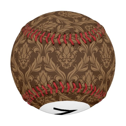 Monogram Damask Hintergrund 2 Baseball (Rückseite)