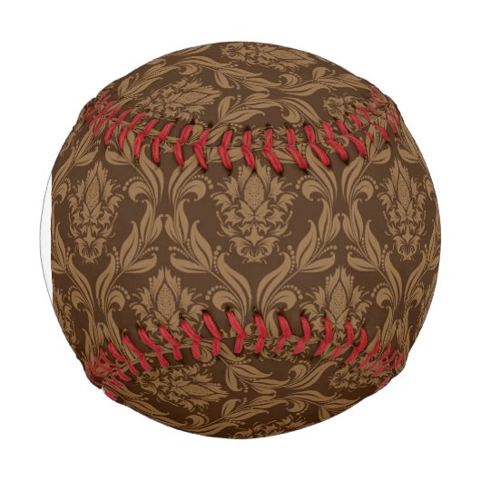 Monogram Damask Hintergrund 2 Baseball (Vorderseite)
