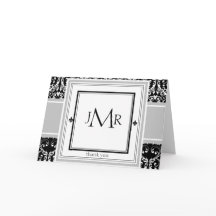 Monogram Damask Thank You