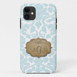 Monogram Damask Turquoise iPhone 5 Fall iPhone 11 Hülle