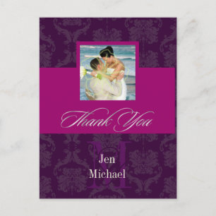 Monogram Damask, vielen Dank, Foto Postkarten, Postkarte