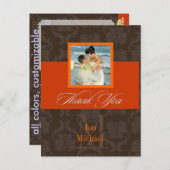 Monogram Damask, vielen Dank, Foto Postkarten, Postkarte (Vorne/Hinten)