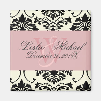 Monogram Damask Wedding, Magnete Magnet