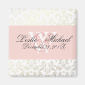 Monogram Damask Wedding, Magnete Magnet (Vorne)