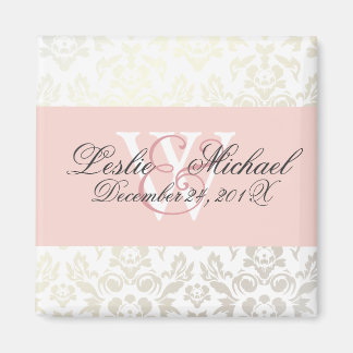Monogram Damask Wedding, Magnete Magnet