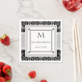 Monogram Damask Wedding Napkin Serviette (Beispiel)