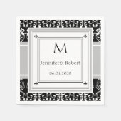 Monogram Damask Wedding Napkin Serviette (Vorderseite)